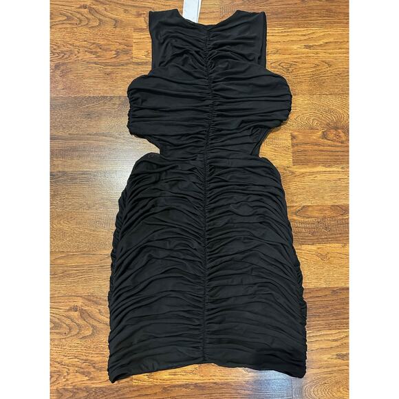 Royalty by Maluma Ruched Cutout Bodycon Dress – Black | Size L | NWT Bold Look - Picture 3 of 8